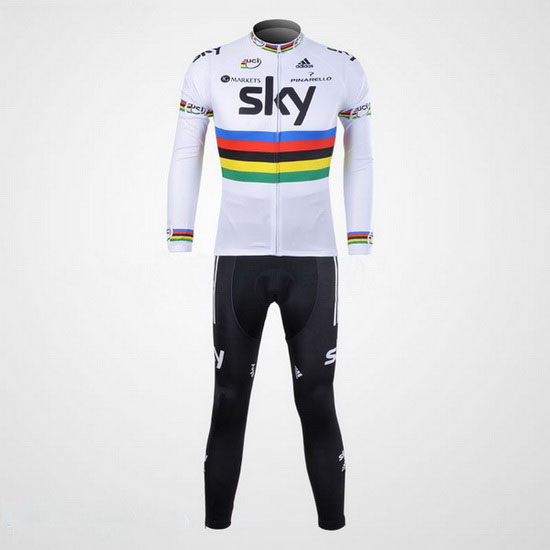 2012 Maillot sky Tirantes Mangas Largas Negro Y Blanco